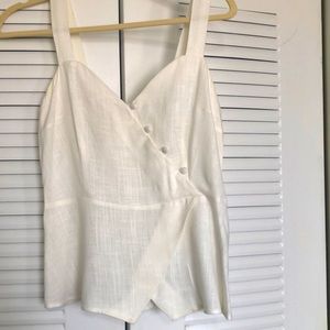 COPY - Linen white top with covered buttons